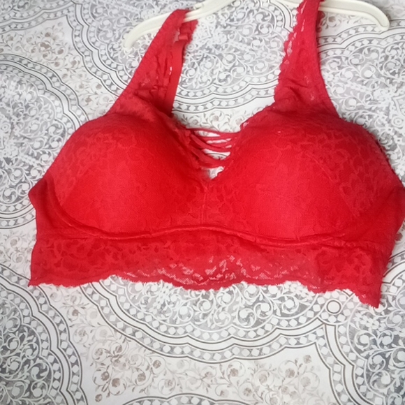 Pink! Red lace push up bralette - Picture 6 of 9